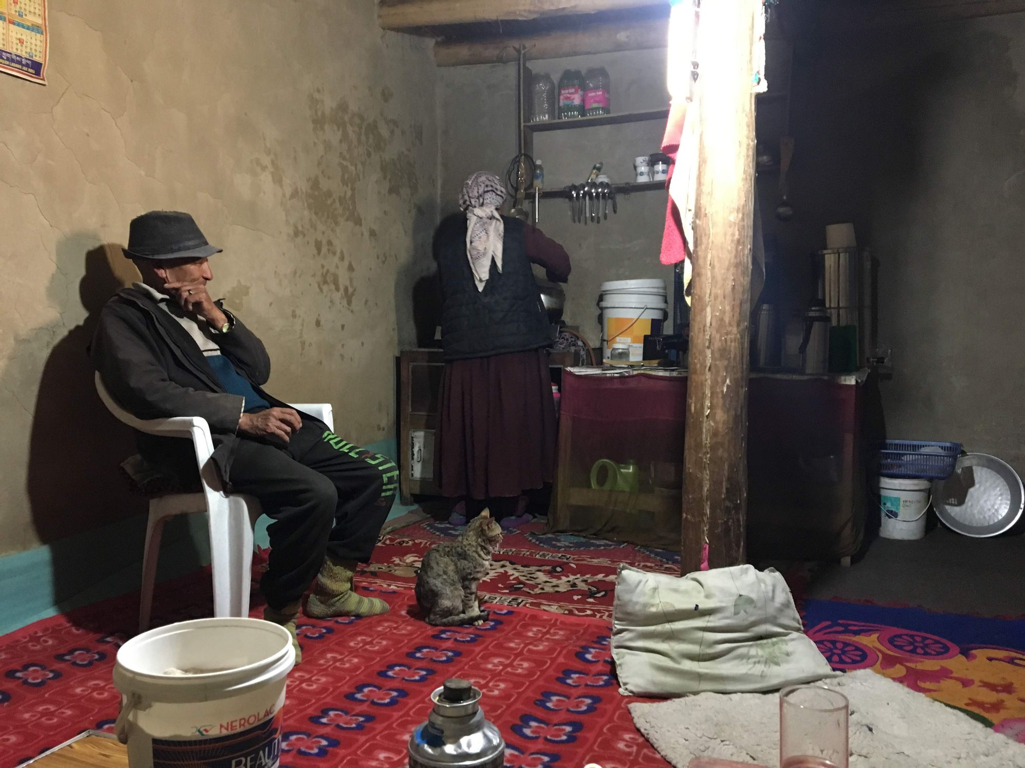 Dechen from Ladakh prepares butter tea