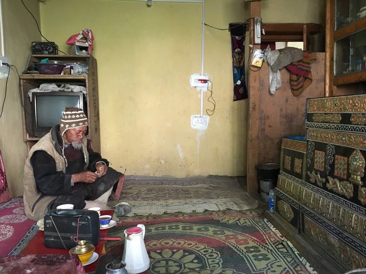 Dechen from Ladakh prepares butter tea